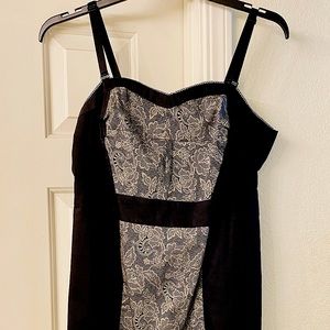 Torrid Black & Cream Lace Bustier Dress
